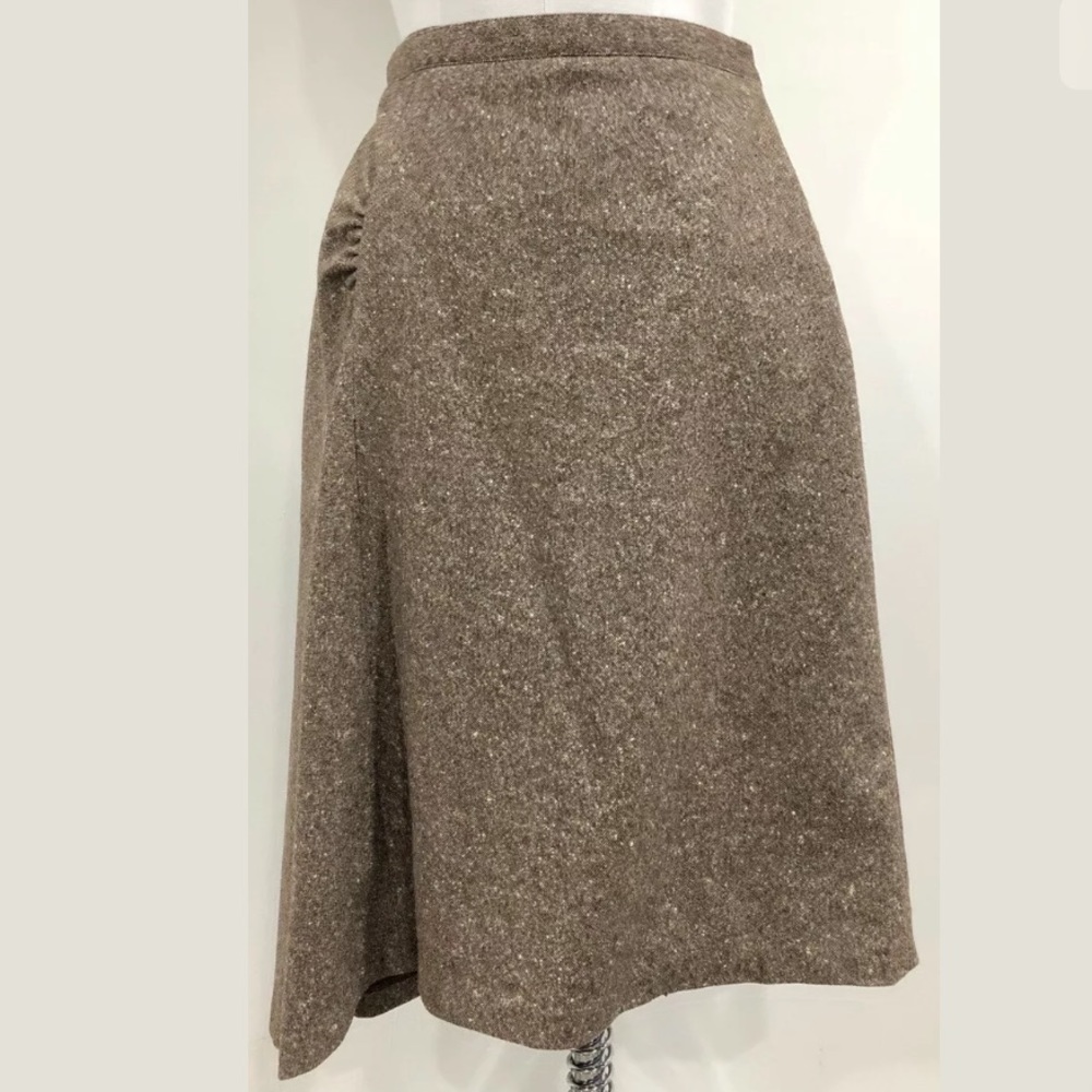 BANANA REPUBLIC ITALIAN WOOL BROWN TWEED SKIRT EUC